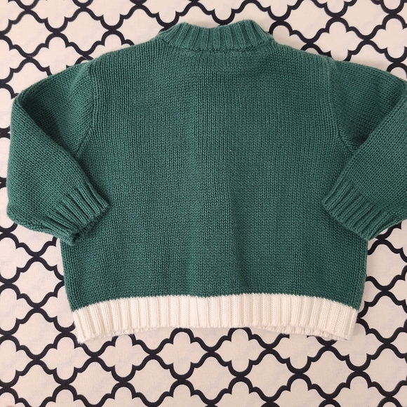 Celebrity Kids Green White Snowflake Sweater Size 6 Months - Picture 3 of 5